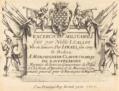 Title Page for "The Military Exercises" by Jacques Callot