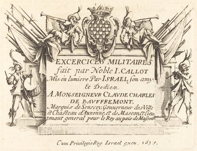 Title Page for "The Military Exercises" by Jacques Callot