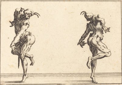 Two Pantaloons Dancing by Jacques Callot