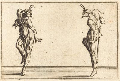 Two Pantaloons Dancing by Jacques Callot