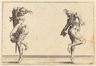 Two Pantaloons Dancing by Jacques Callot