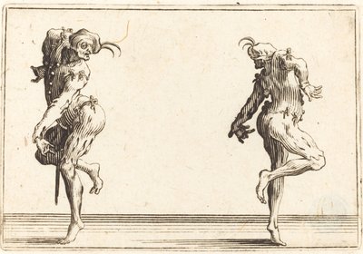 Two Pantaloons Dancing by Jacques Callot