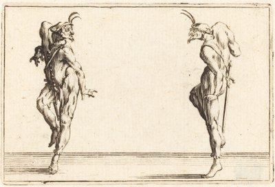 Two Pantaloons Dancing by Jacques Callot