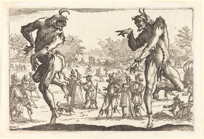 Two Zanni by Jacques Callot