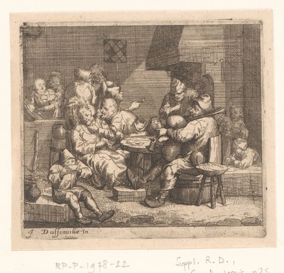 Scene in an Inn by Jacques Dassonville (attributed to)