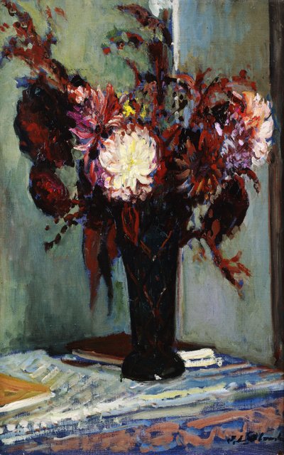 Chrysanthemums in a Vase by Jacques Emile Blanche