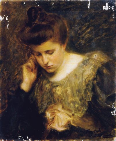 Study of a woman reading by Jacques Emile Blanche
