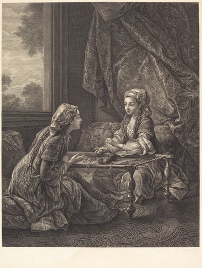 The Confidence by Jacques Firmin Beauvarlet after Carle Van Loo