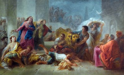 Christ expelling merchants from the Temple by Jacques Gamelin