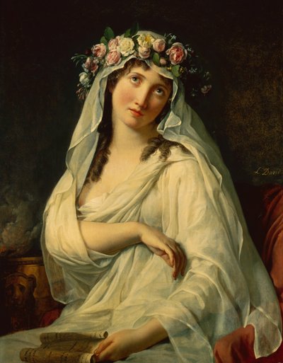 A Vestal Virgin Crowned with Flowers by Jacques Louis David