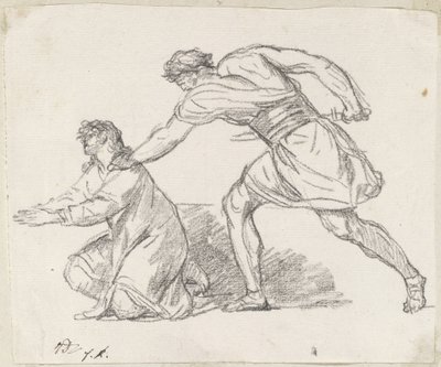 Warrior Seizing a Kneeling Figure by Jacques Louis David