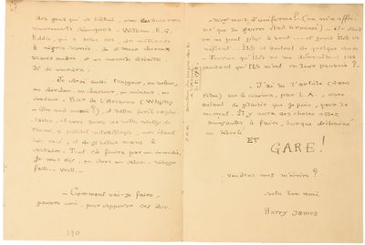 Autograph war letter by Jacques Vache