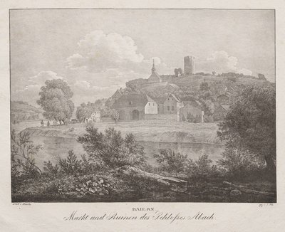 Bavaria, Market and Ruins of Abach Castle by Jakob Alt