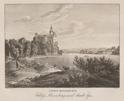 Lower Austria, Persenbeug Castle and City of Ybbs by Jakob Alt