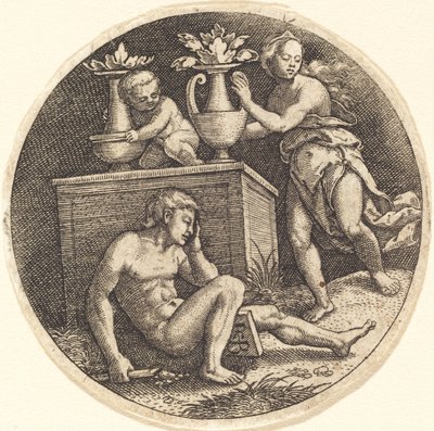 Youth Sleeping before an Altar by Jakob Binck