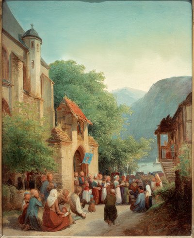 Procession on the Rhine by Jakob Fürchtegott Dielmann