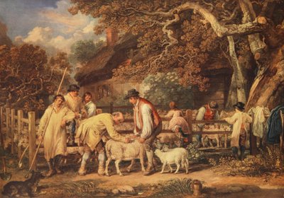 Sheep shearing, c.1820 by James (after) Ward