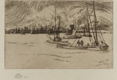 Amsterdam, from the Tolhuis, 1863 by James Abbott McNeill Whistler