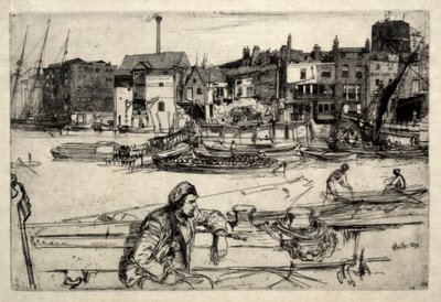 Black Lion Wharf, 1859 by James Abbott McNeill Whistler