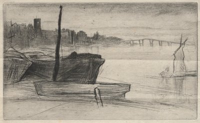 Chelsea Bridge and Church, 1871 by James Abbott McNeill Whistler