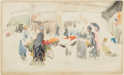 Flower Market, Dieppe by James Abbott McNeill Whistler