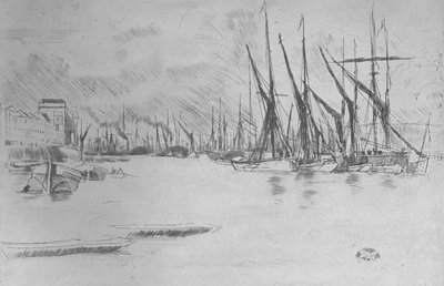From Pickled-Herring Stairs by James Abbott McNeill Whistler