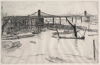 Old Hungerford Bridge by James Abbott McNeill Whistler