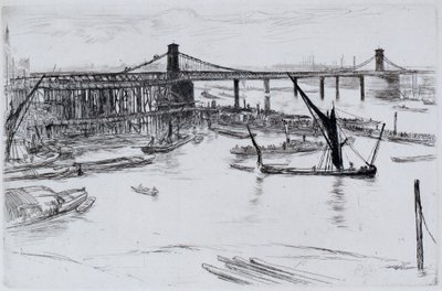 Old Hungerford Bridge by James Abbott McNeill Whistler