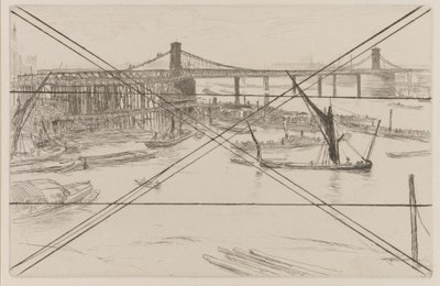 Old Hungerford Bridge by James Abbott McNeill Whistler