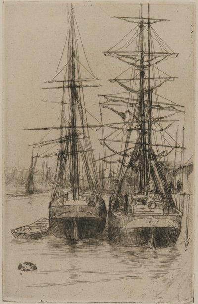 The Two Ships by James Abbott McNeill Whistler