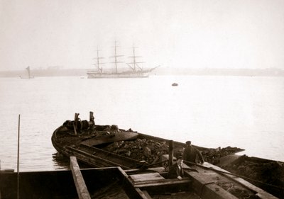 Barge loaded with freight, Rotterdam by James Batkin
