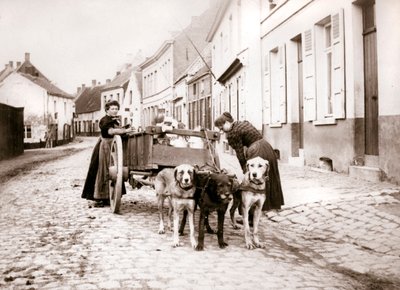 Women and Dogcart, Antwerp, 1898 by James Batkin