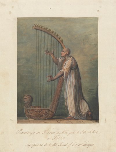Man Playing a Harp by James Bruce