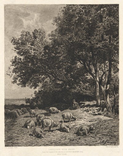 Landscape with Sheep, after Ch-Jacque by James David Smillie