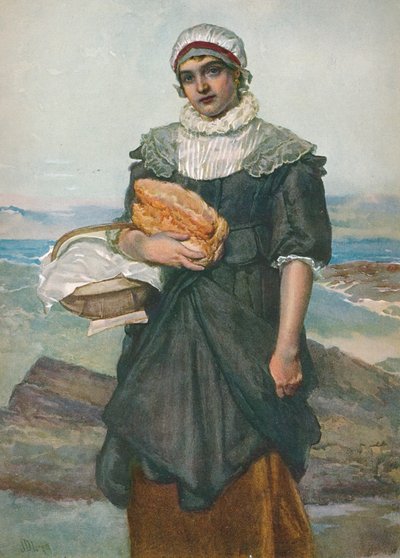 A French Fisher Girl, c. 1890 by James Dromgole Linton