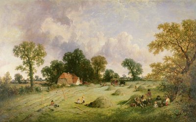 Haymaking in Hampshire by James Edwin Meadows
