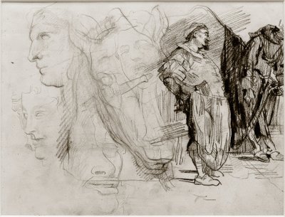Don Quixote and Horse Head by James Sidney Ensor