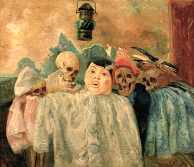 Pierrot and Skeletons by James Ensor