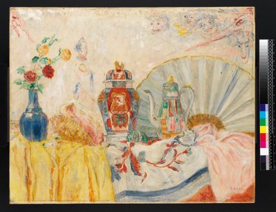 Still Life with Chinese Pottery by James Ensor
