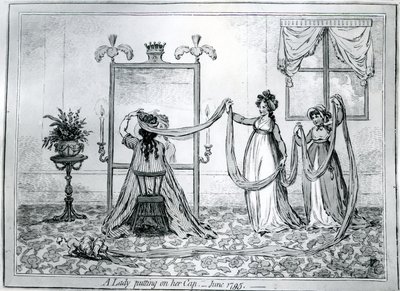 A Lady Putting on Her Hat by James Gillray