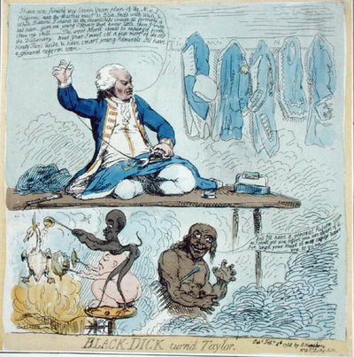 Black-Dick Turned Taylor by James Gillray
