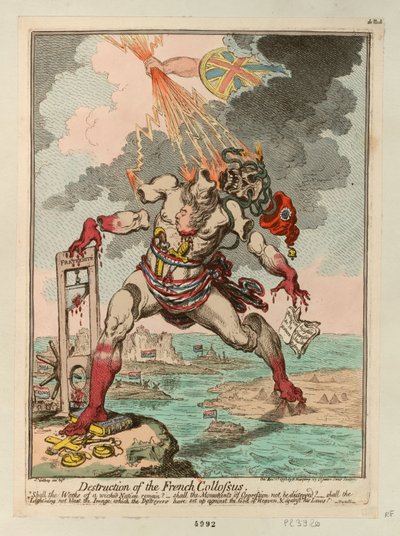 Destruction of the French Colossus by James Gillray