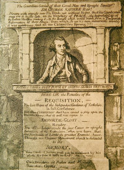 Here lie the Remains of the Requisition by James Gillray