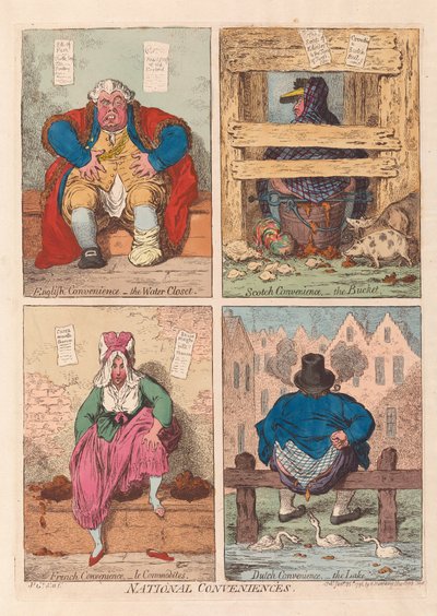 National Conveniences, pub. 1796 by James Gillray