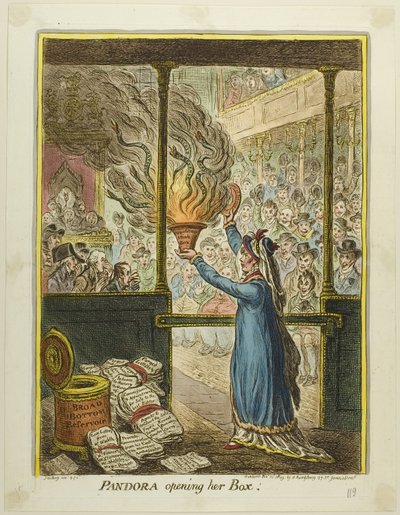 Pandora Opening her Box by James Gillray