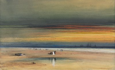 Beach Scene at Sunset by James Hamilton