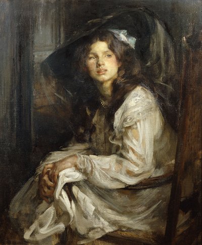 Girl Seated in a Chair by James Jebusa Shannon
