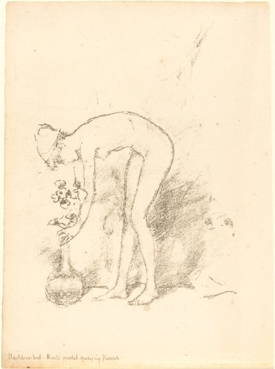 A Nude Model Arranging Flowers by James Abbott McNeill Whistler