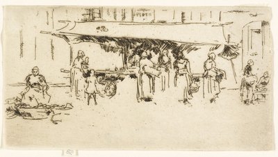 Booth, Market Place, Loches by James Abbott McNeill Whistler