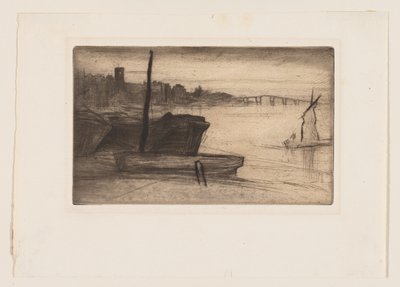 Chelsea Bridge and Church by James Abbott McNeill Whistler